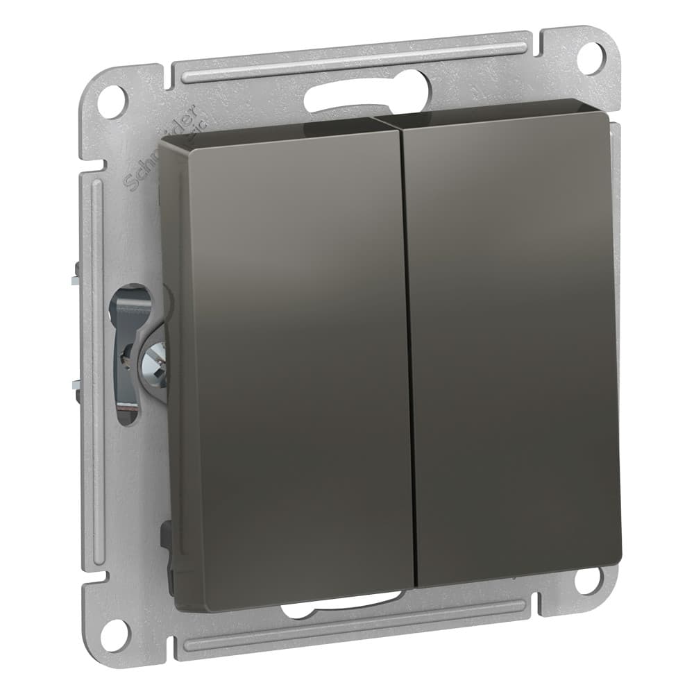 Systeme Electric AtlasDesign Сталь Переключатель 2-клавишный сх.6, 10АХ, механизм