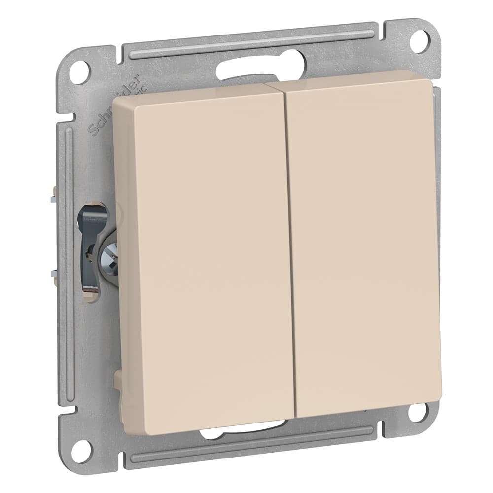 Systeme Electric AtlasDesign Беж Переключатель 2-клавишный сх.6, 10АХ, механизм
