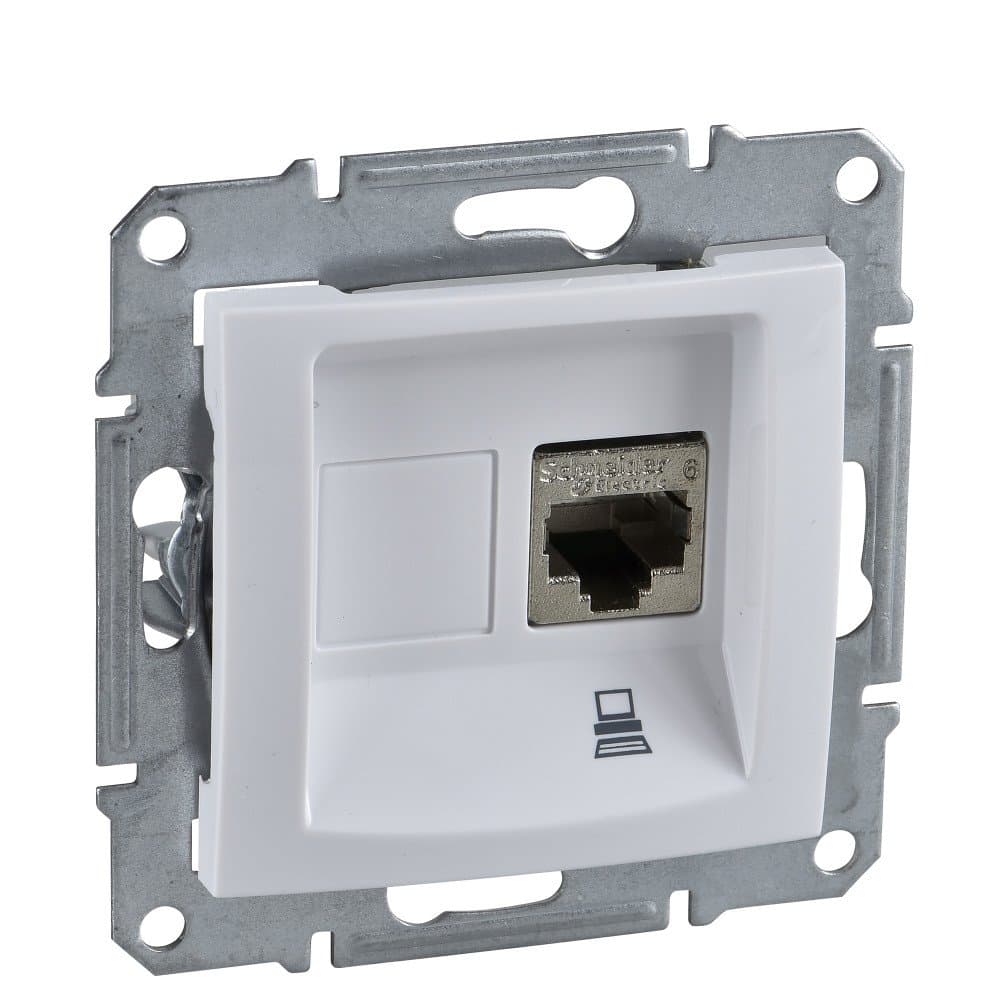 SE Sedna Бел Розетка компьютерная 1-ая RJ45 кат. 5e UTP SDN4300121