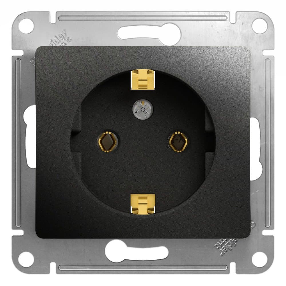 Systeme Electric Glossa Антрацит Розетка с/з, 16А