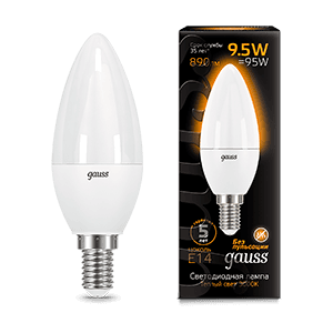 Gauss Лампа Свеча 9.5W 890lm 3000К E14 LED 103101110