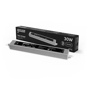 Gauss Блок питания для светодиодной ленты пылевлагозащищенный 30W 12V IP66 202023030