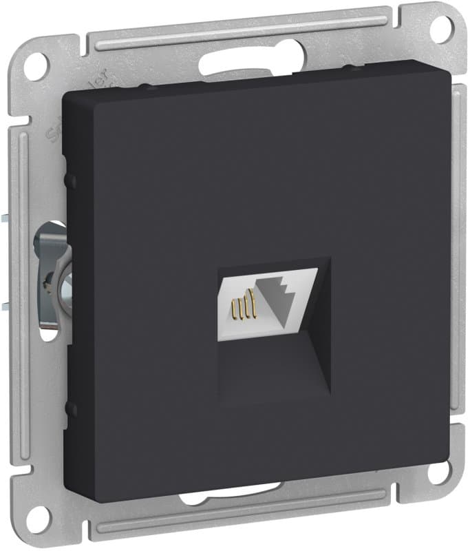 Systeme Electric AtlasDesign Карбон Розетка телефонная RJ11, механизм