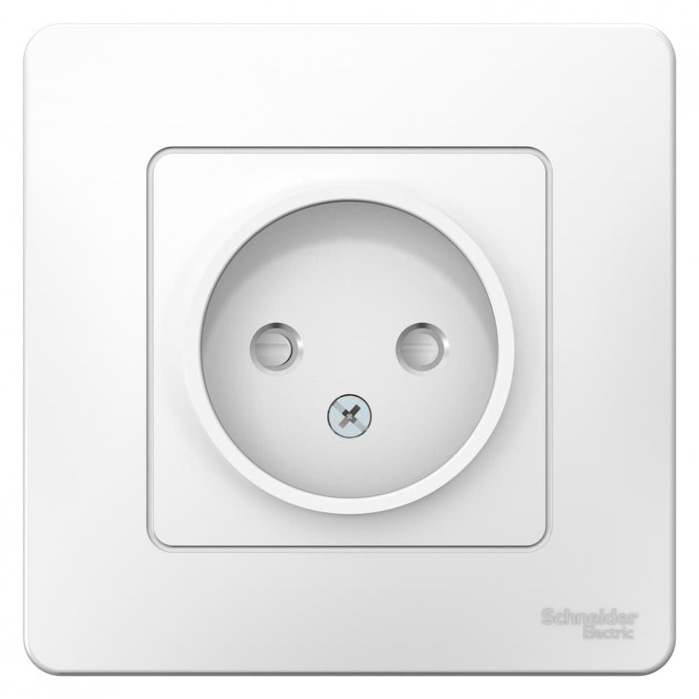 Розетка скрытой установки без заземления Systeme Electric Blanca, со шторками, 16 А, 250 В, цвет белый BLNRS000111