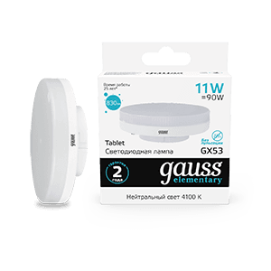 Gauss Лампа Elementary GX53 11W 830lm 4100K LED 83821