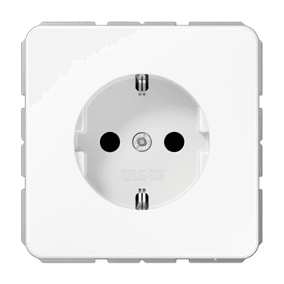 JUNG CD 500/CD plus Белая Розетка с/з безвинт. зажим CD1520WW