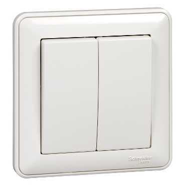Systeme Electric Wessen 59 Бел Выключатель 2-клавишный , 10АХ, (в сборе)