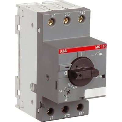 ABB Выключатель автоматический MS116-1.6 50 кА с регулир. тепловой защитой 1,0A-1,6А Класс тепл. расцепит. 10 1SAM250000R1006
