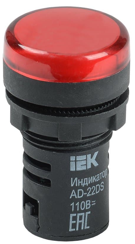 IEK Лампа AD22DS(LED)матрица d22мм красный 230В