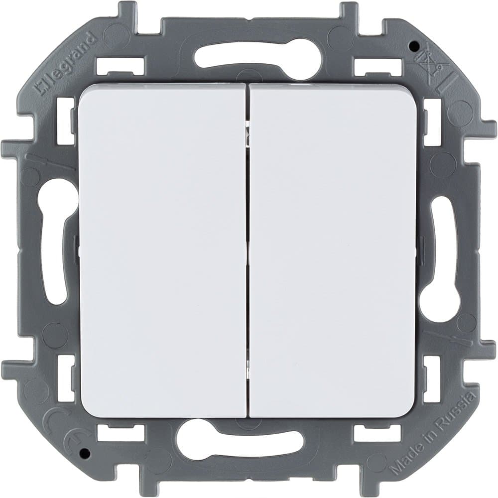 Legrand INSPIRIA Белый Выключатель двухклавишный 10 AX - 250 В 673620