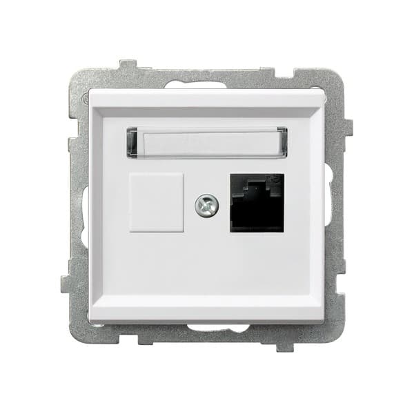 Ospel Sonata Белый Розетка компьютерная 1-я, категория 5e, RJ-45, без рамк GPK-1R/K/m/00