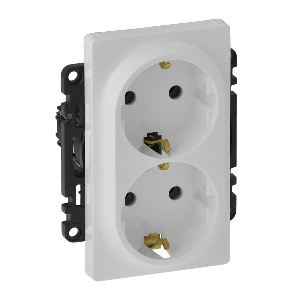 Legrand Valena LIFE DIY Бел Розетка 2-ая с/з, безвинт.зажим 753127