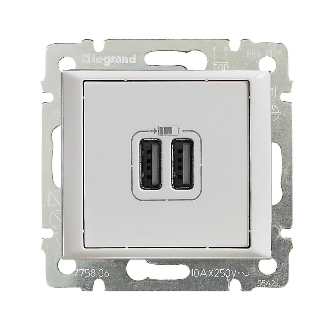 Legrand DIY Valena Бел Розетка 2-ая USB 694370