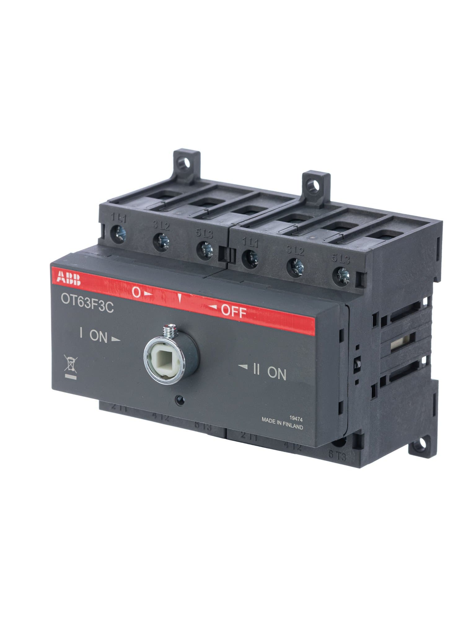 ABB OT63F3C Выключатель-разъединитель реверс 3P 63А, без ручки управления 1SCA105338R1001