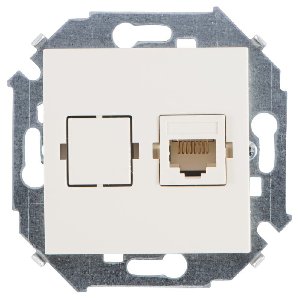 Simon 15 Бежевая Розетка компьютерная 1-ая RJ45 кат.5е 1591598-031