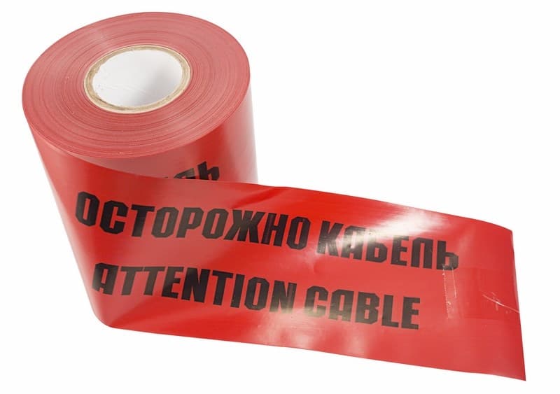 Лента сигнальная "Осторожно кабель" ЛСЭ 150 100 п.м.*150 мм Rexant 19-3015