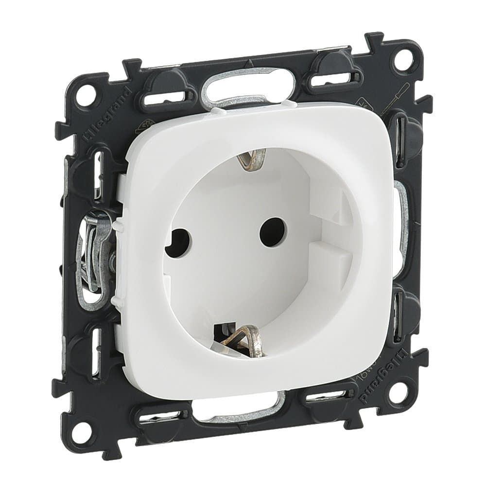 Legrand Valena ALLURE DIY Бел Розетка 1-ая с/з, винт.зажим 753725