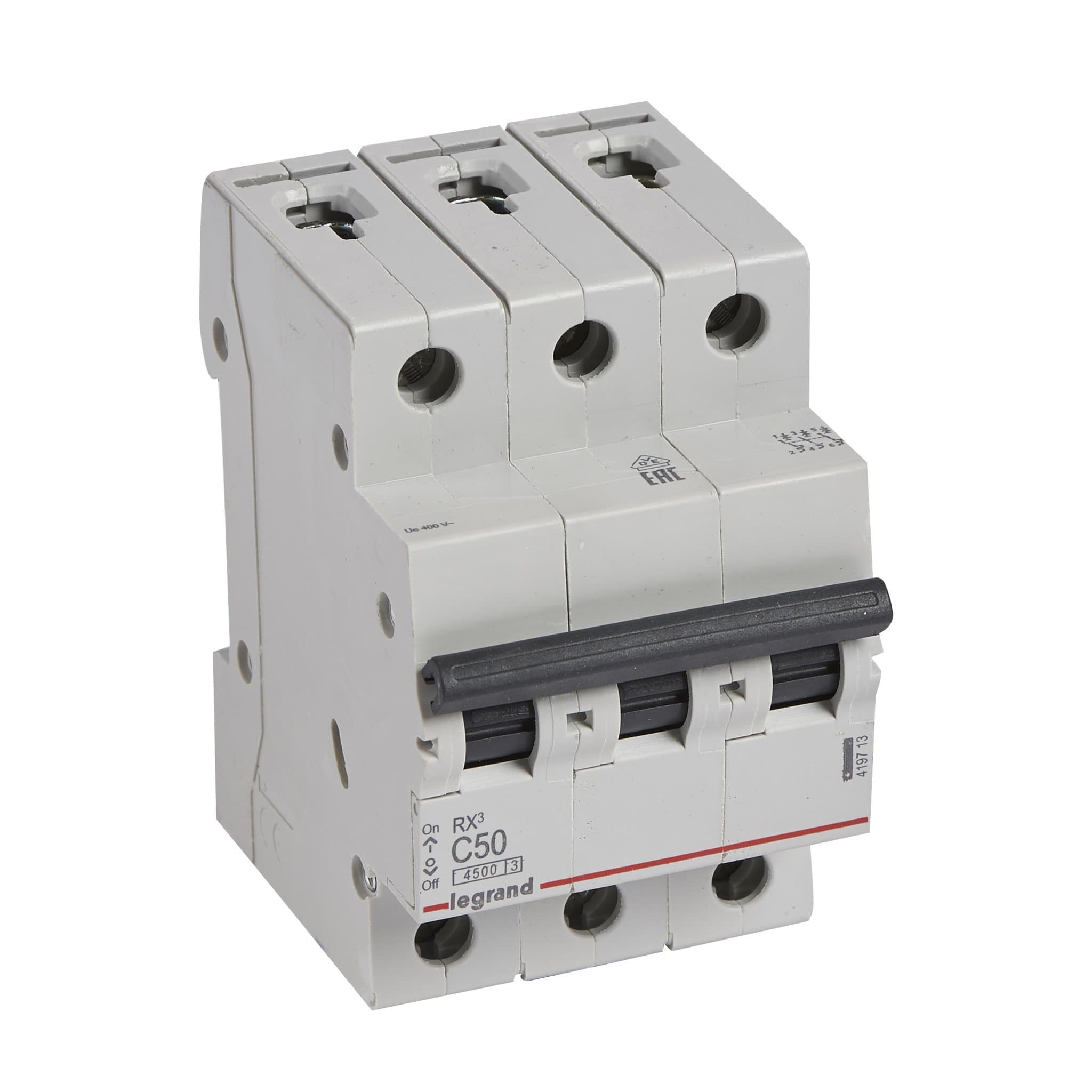 Legrand RX3 Автоматический выключатель 3P 50А (C) 4,5kA 419713