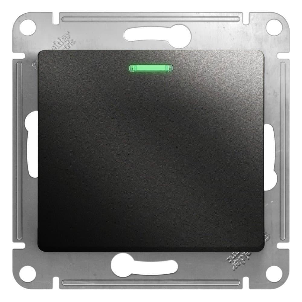 Systeme Electric Glossa Антрацит Переключатель 1-клавишный с подсветкой сх.6а, 10АХ