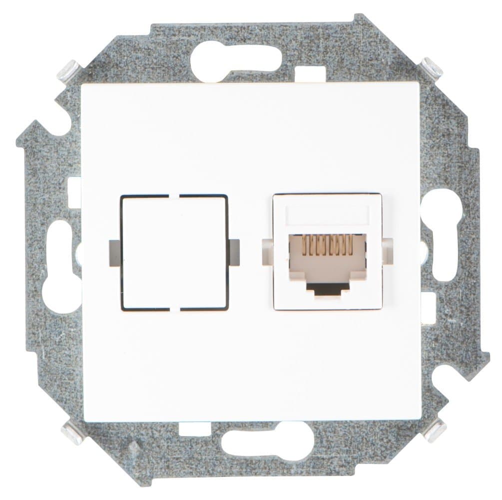 Simon 15 Белая Розетка компьютерная 1-ая RJ45 кат.5е 1591598-030