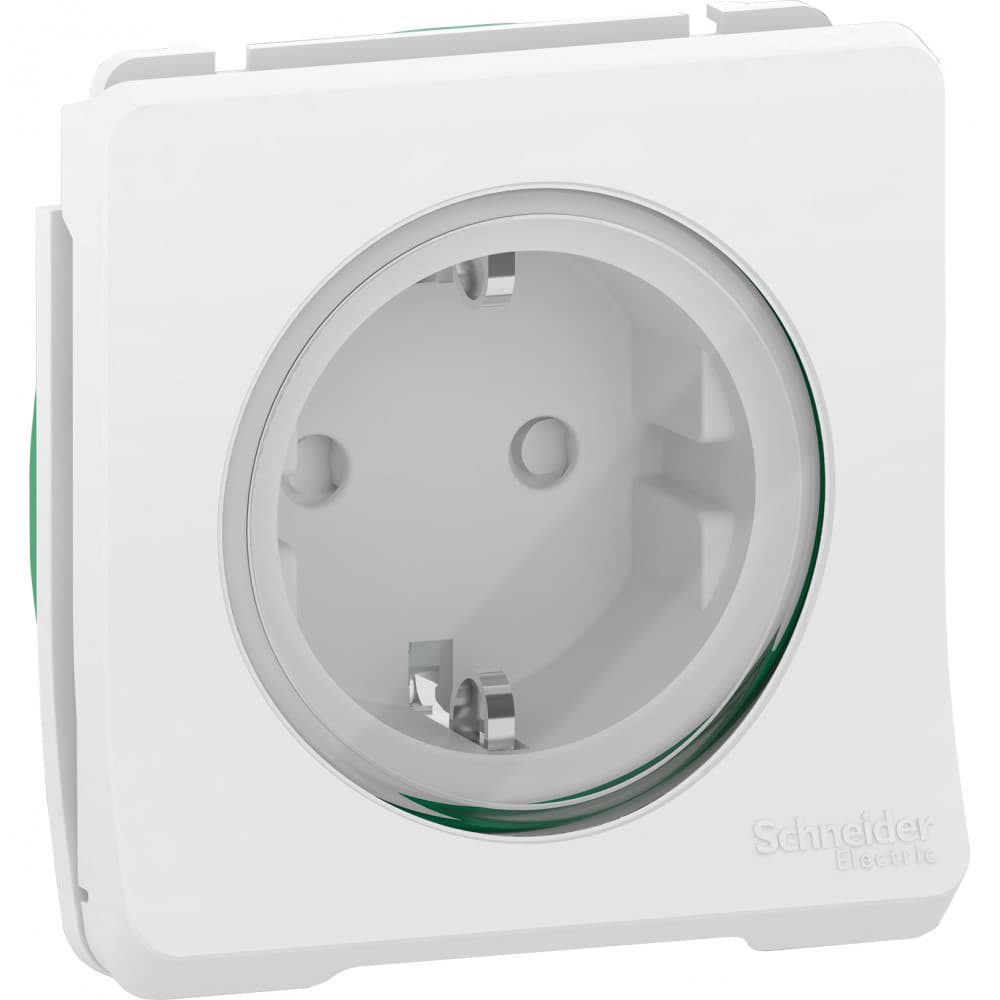SE Mureva Styl Бел Розетка с/з и шторками IP55 MUR39134
