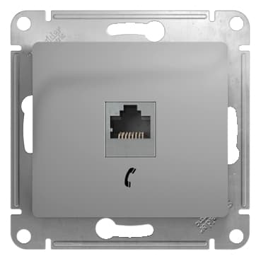 Systeme Electric Glossa Алюминий Розетка телефонная RJ11