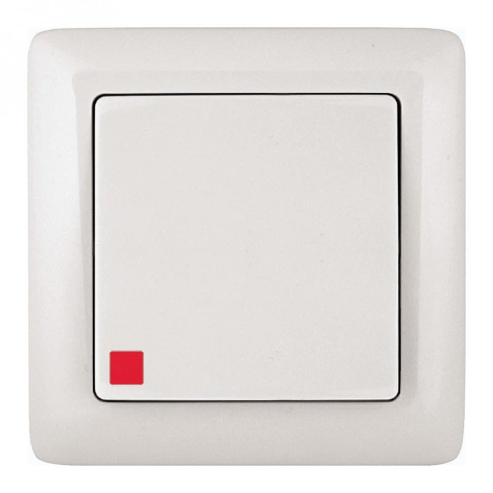 Systeme Electric Wessen ХИТ внутр Бел Выключатель 1-клавишный с подсветкой 6А, 250В