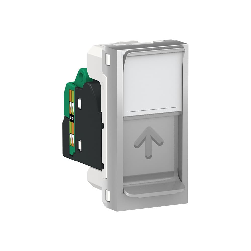 SE Unica Modular Алюминий Розетка компьютерная, RJ45, одиночная кат. 5е UTP, 1 модуль NU341030