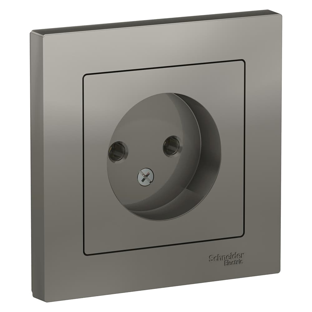 Systeme Electric AtlasDesign Сталь Розетка б/з, 16А, в сборе