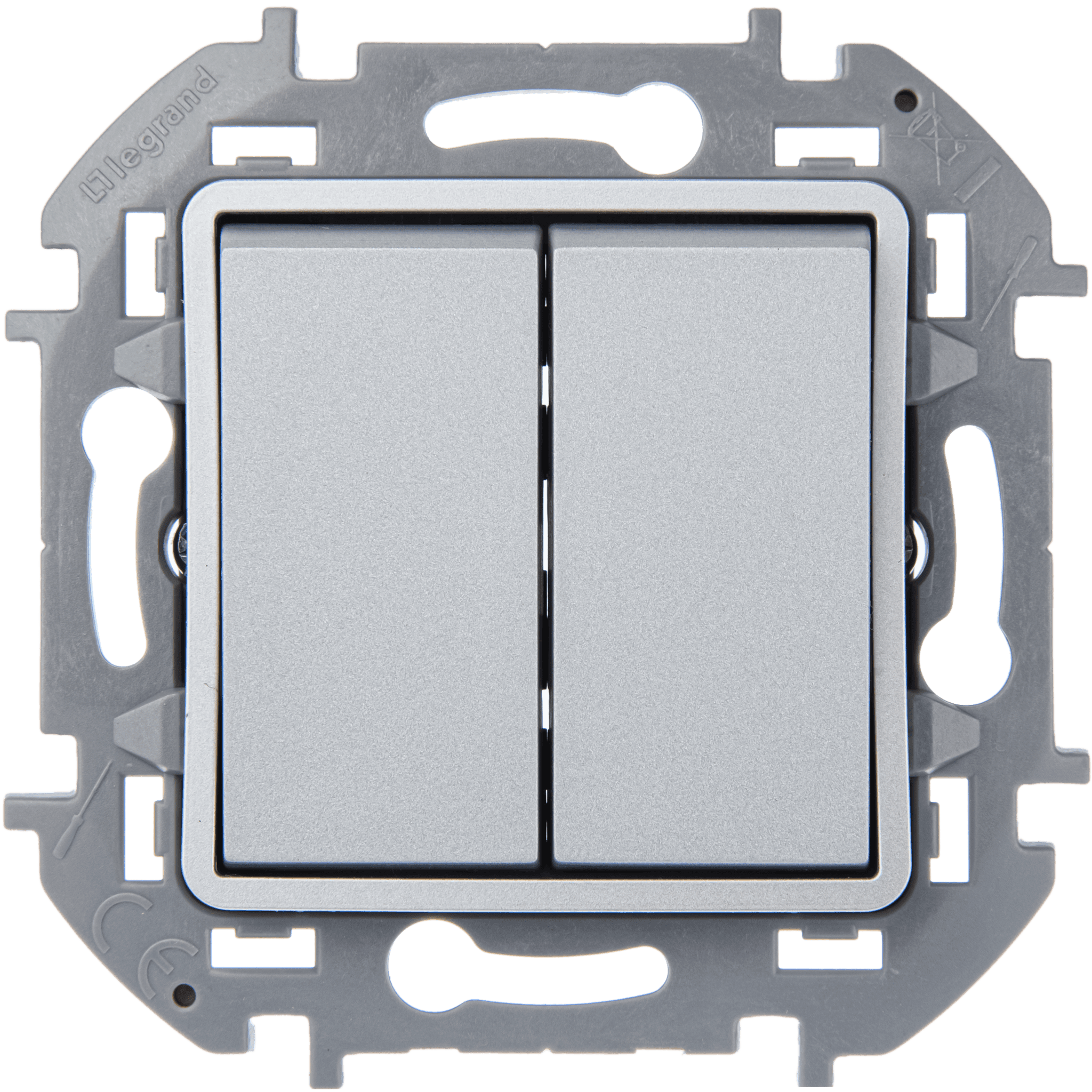 Legrand INSPIRIA Алюминий Переключатель двухклавишный 10 AX - 250 В 673657