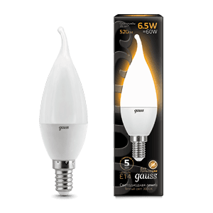 Gauss Лампа Свеча на ветру 6.5W 520lm 3000K E14 LED 104101107