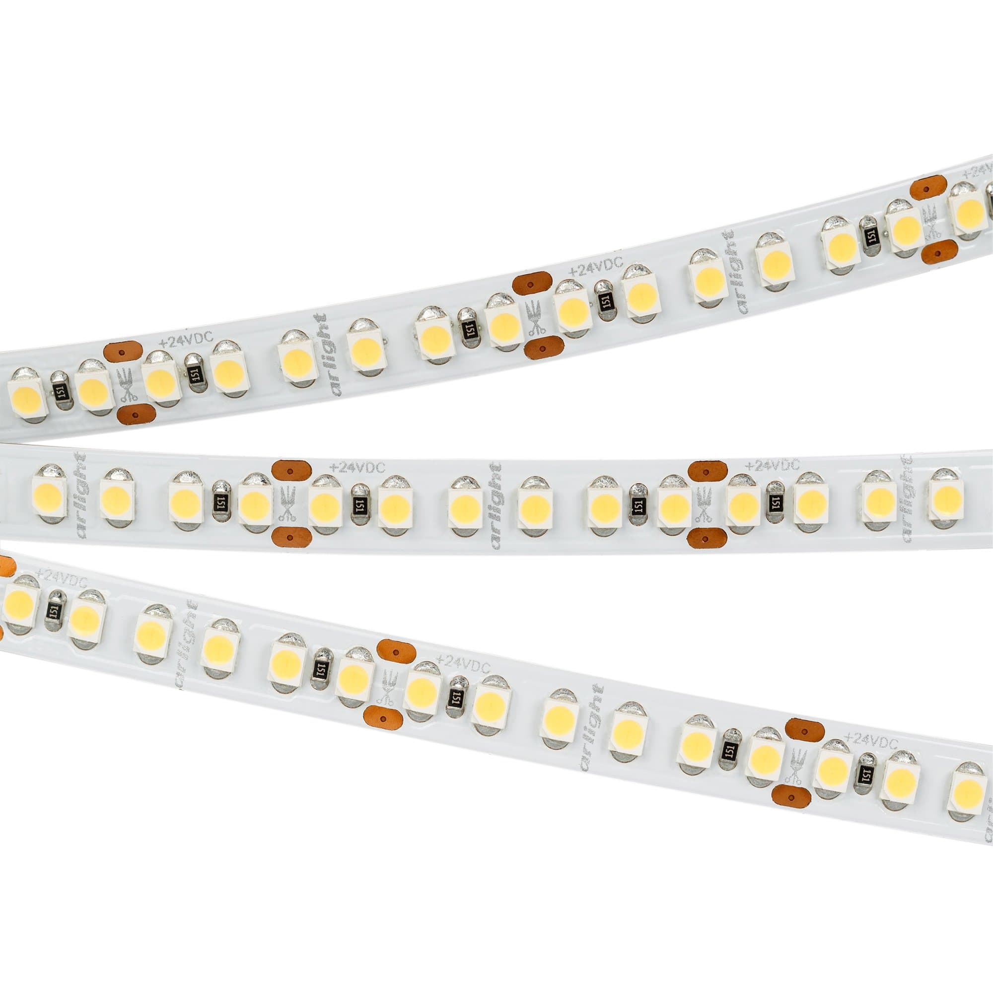 Arlight Светодиодная лента RT6-3528-180 24V Warm2700 3x (900 LED) (14.4 Вт/м, IP20) 017419