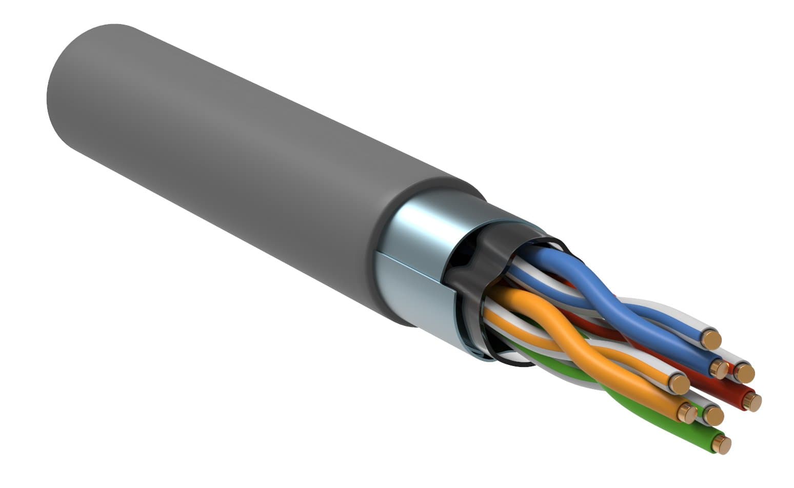 IEK ITK Кабель связи витая пара F/UTP, кат.5E 4x2х24AWG solid, PVC, 305м, серый LC1-C5E04-311