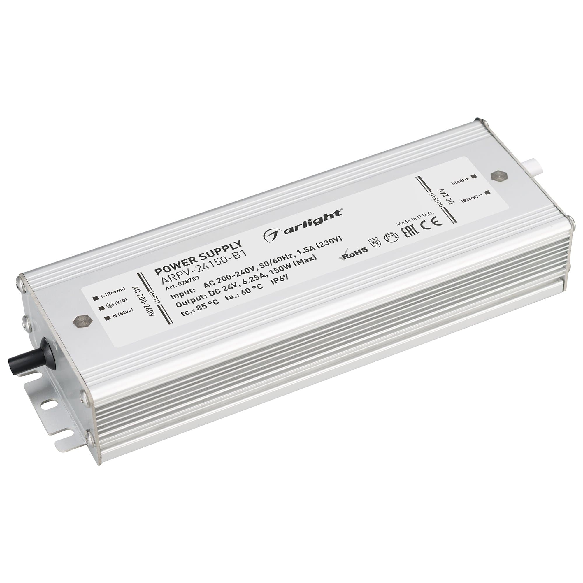 Arlight Блок питания ARPV-24150-B1 (24V, 6,3A, 150W) (IP67 Металл, 3 года) 028789