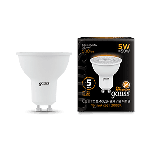 Gauss Лампа MR16 5W 500lm 3000K GU10 LED 101506105
