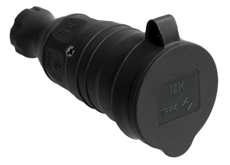 IEK OMEGA РБп13-1-0м Розетка с защитной крышкой переносная IP44