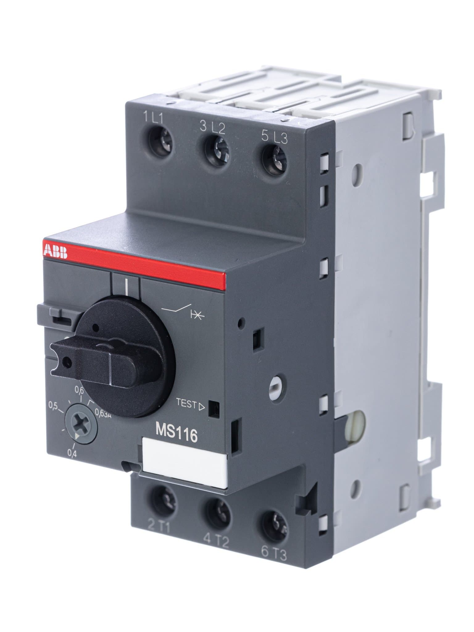 ABB Выключатель автоматический MS116-0.63 50 кА с регулир. тепловой защитой 0,40A-0,63А Класс тепл. расцепит. 10 1SAM250000R1004
