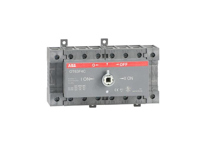 ABB OT63F4C Выключатель-разъединитель 4Р 63А на DIN-рейку или монтажную плату (без ручки) 1SCA105369R1001