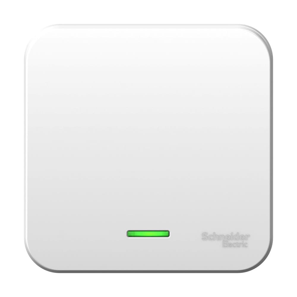 Systeme Electric Blanca наруж Бел Выключатель 1-клавишный с подсветкой 6А, 250B, изолир. пластина