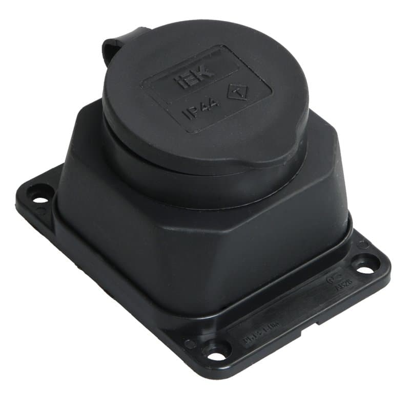 IEK OMEGA РБ13-1-0м Розетка одноместная с защитной крышкой IP44
