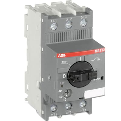 ABB Выключатель автоматический MS132-20 100кА с регулир. тепловой защитой 16A-20А Класс тепл. расцепит. 10 1SAM350000R1013