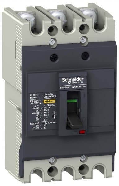SE EasyPact EZC 100N Автоматический выключатель 3P/3T 100A 18кA/380В EZC100N3100