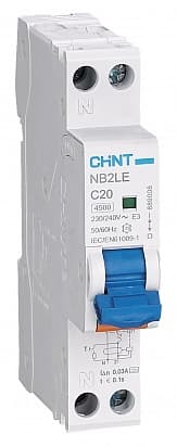 CHINT Диф. автомат NB2LE 1P+N 16A 30mA 1мод., х-ка С, электронный тип AС, 6kA 689002
