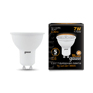 Gauss Лампа MR16 7W 600lm 3000K GU10 LED 101506107
