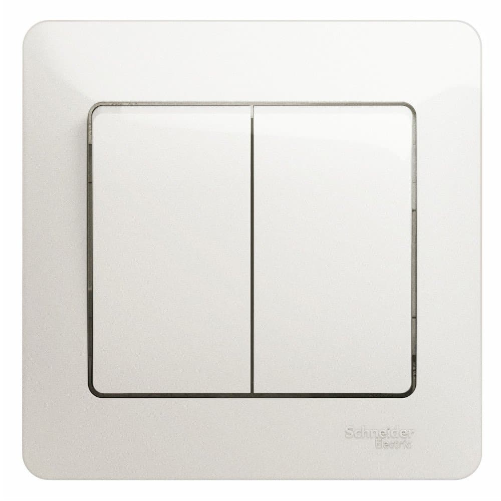 Systeme Electric Glossa Перламутр Выключатель 2-клавишный, сх.5, 10АХ (в сборе)