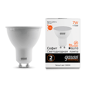 Gauss Лампа Elementary MR16 7W 530lm 3000К GU10 LED 13617