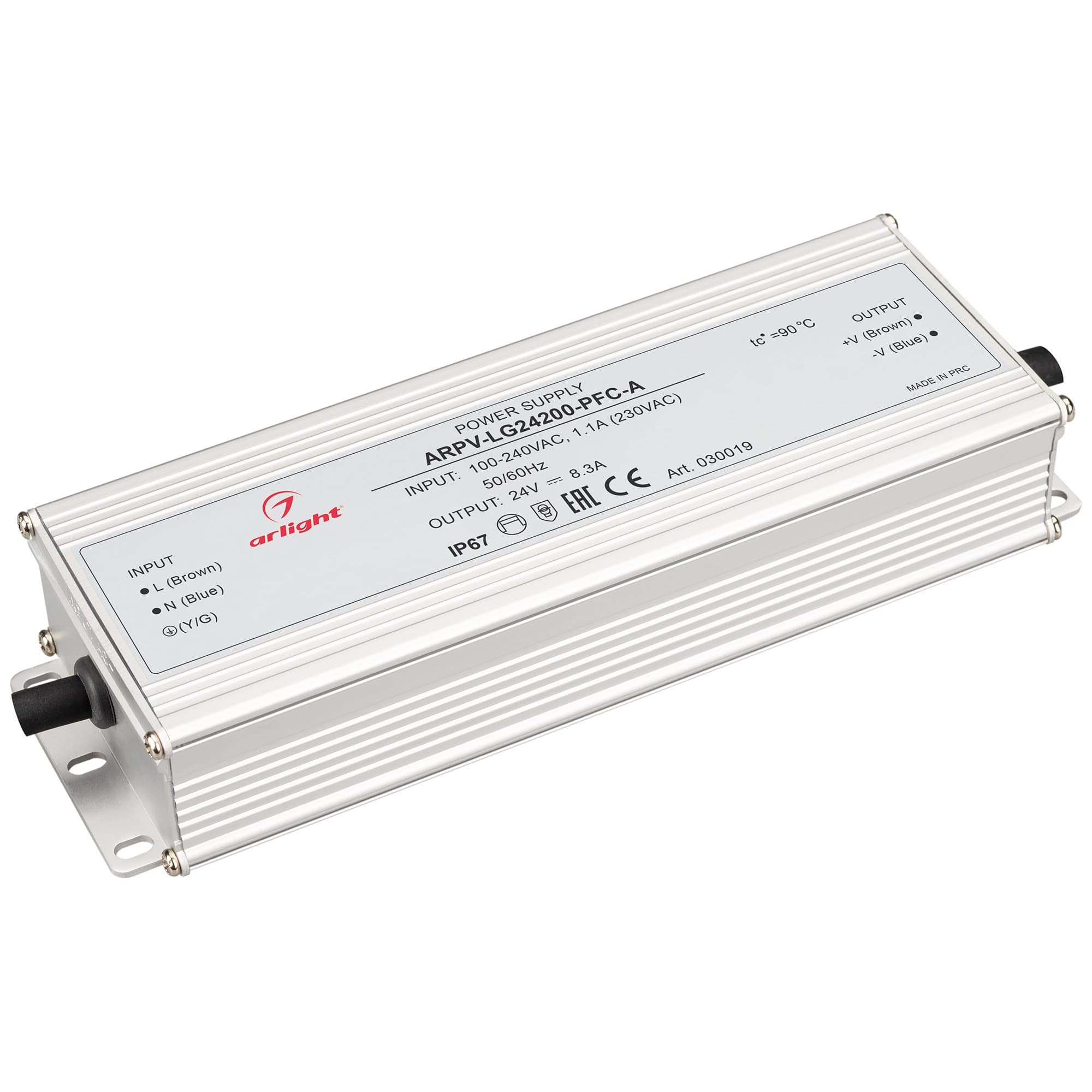 Arlight Блок питания ARPV-LG24200-PFC-A (24V, 8.3A, 200W) (IP67 Металл, 5 лет) 030019
