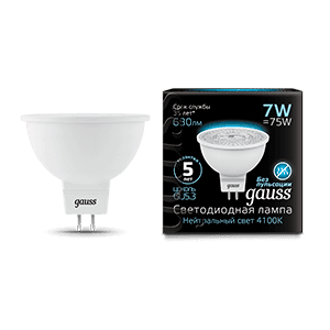 Gauss Лампа MR16 7W 630lm 4100K GU5.3 LED 101505207