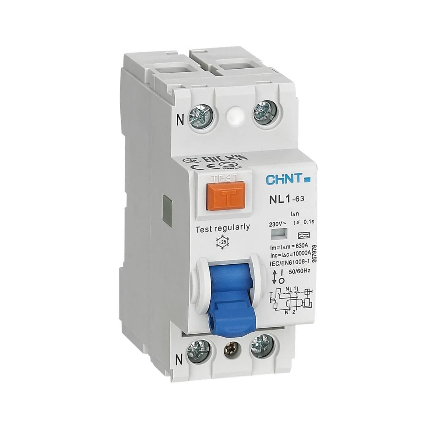 CHINT УЗО NL1-63 2P 40A 30mA 6kA тип AC (DB) (R)
