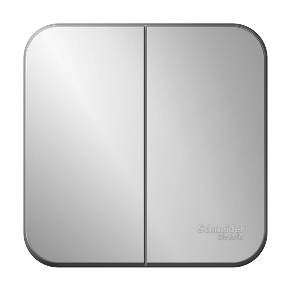 Systeme Electric Blanca наруж Алюминий Выключатель 2-клавишный 10А, 250B, изолир. пластина